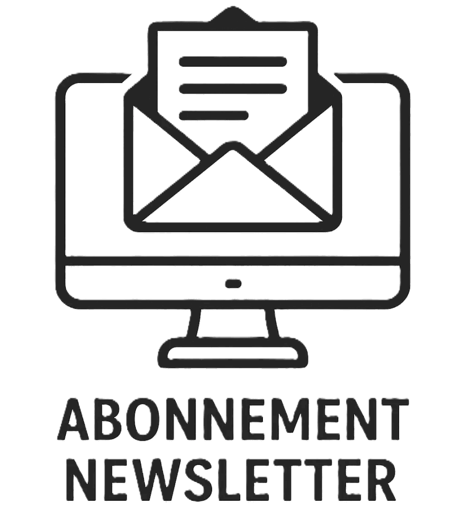 Icône de newsletter affichée sur un écran, représentant l'inscription à la newsletter.